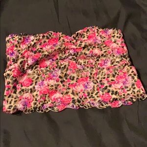 Victoria Secret Lace Bandeau Cheetah Sz L NWOT